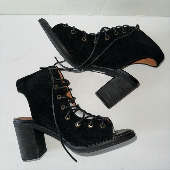 Free people x Jeffrey Campbell Minimal Lace Ups Black Suede Leather Ladies 8 - Picture 7 of 12